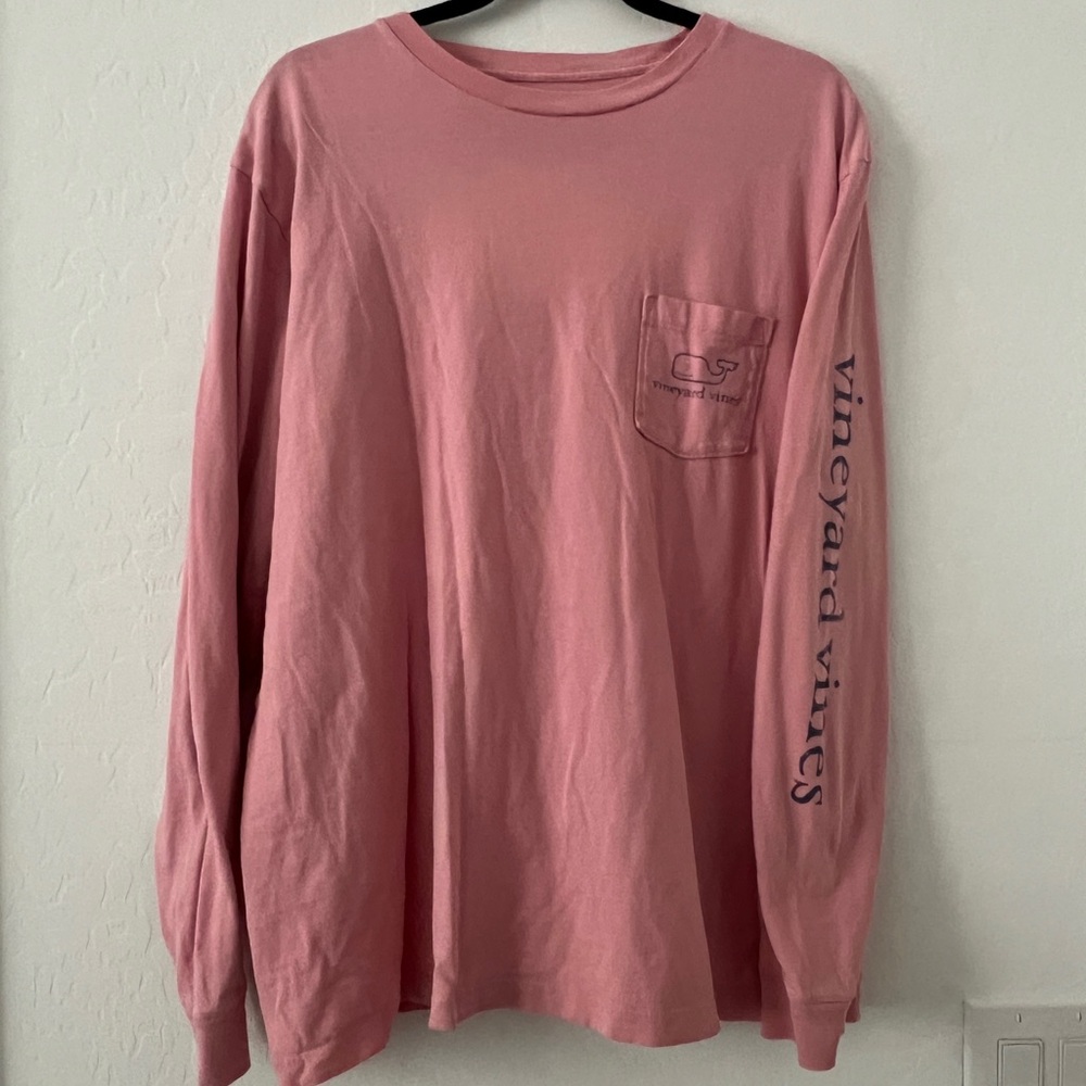 Vineyard Vines Men's Long Sleeve Tee in Pink